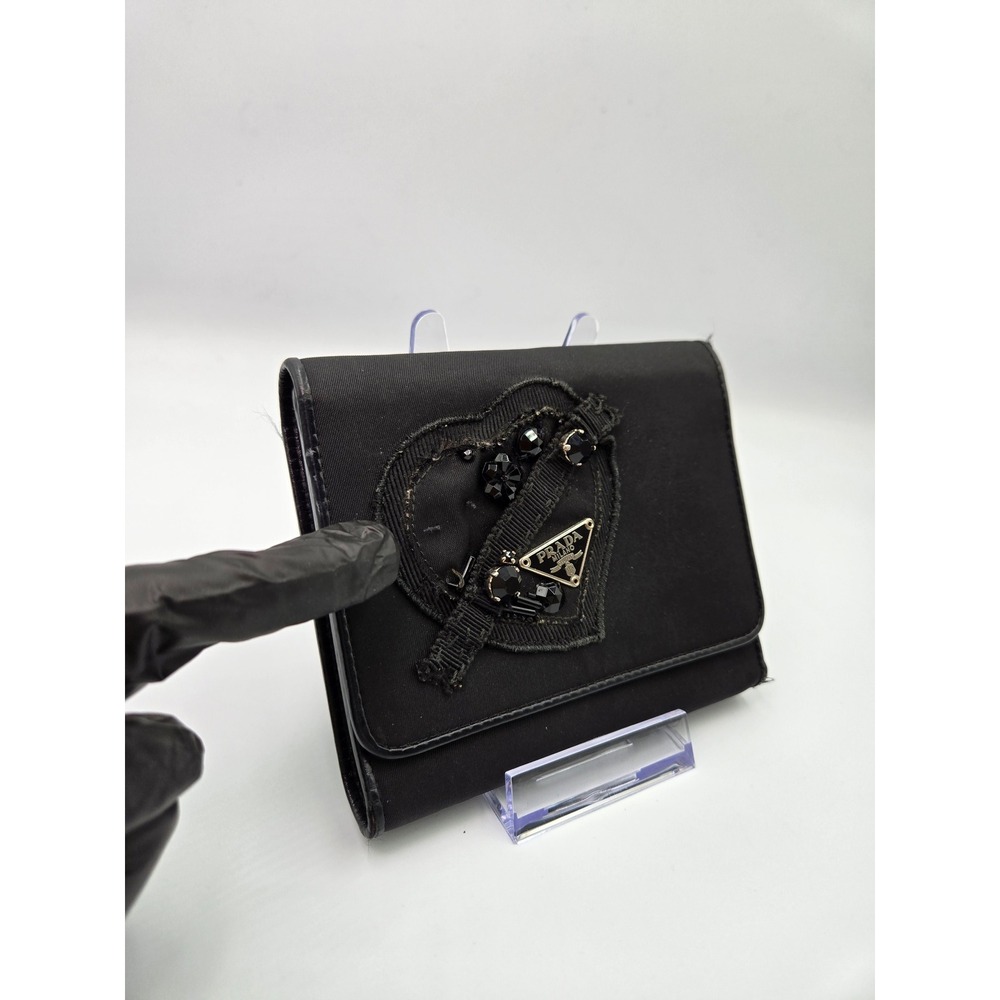 PRADA Evening Heart Mini Bag Black Nylon AUTHENTIC - Picture 4 of 16